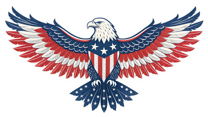 National bird eagle of USA flag background 4 July 
