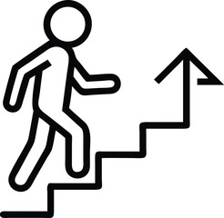 Person Climbing Stairs Representing Growth and Success