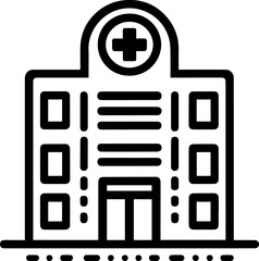 Hospital Building Line Icon