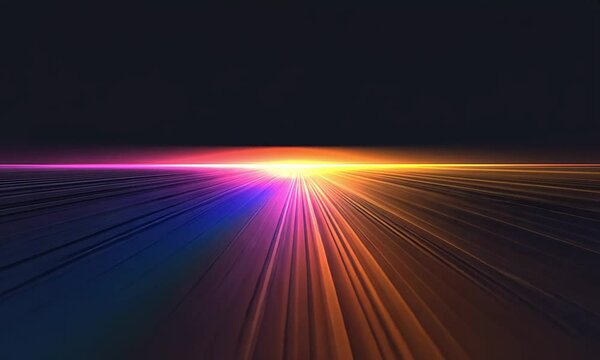 Abstract futuristic light trails background with neon glow effect for tech design use 100