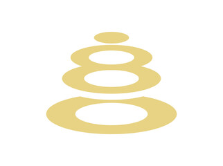 Zen stone stack logo – Golden stacked stones in zen style.