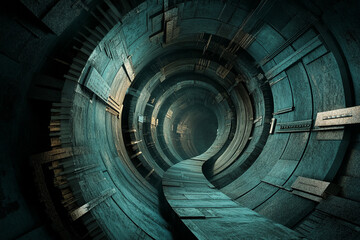 Glowing spiral design showcasing vibrant electric blue tones with intricate patterns and shapes