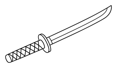katana sword vector icon in hand drawn style
