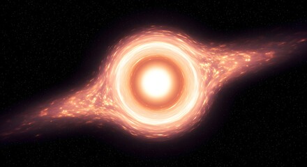 Glowing Black Hole in Deep Space