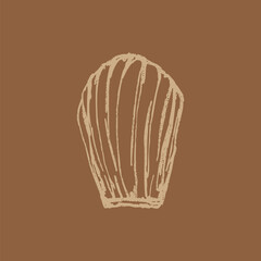 Hand-drawn Madeleine doodle illustration