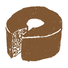 Hand-drawn Baumkuchen doodle illustration