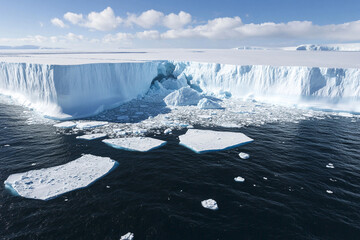 Massive iceberg fractures along the Antarctic coast as climate change impacts polar regions