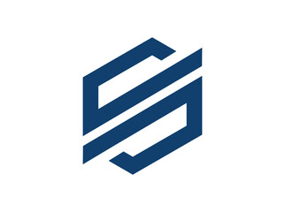 Modern letter S logo &ndash; Geometric blue letter S symbol.