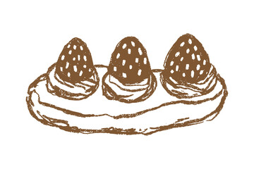 Hand-drawn Strawberry Eclair doodle illustration