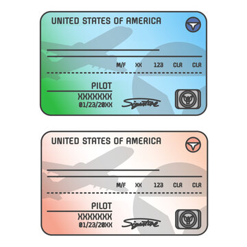 イラスト素材：FAA Pilot Certificate アメリカのパイロットライセンス (航空局)