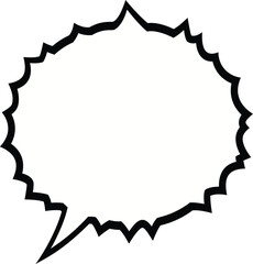 Empty comic book style speech bubble with decorative border.