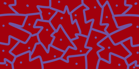 Abstract illustration with blue dot pattern background and vintage red color can be used for posters, banners or business furniture pattern decoration.