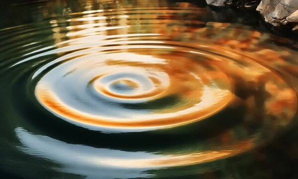 Water ripples pond surface peaceful nature background calm water reflection zen garden meditation tranquility