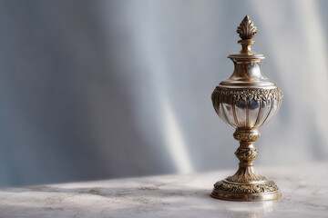 studio of antique object on clean neutral background emphasizing intricate details