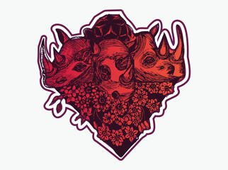 Surreal abstract red illustration of a human face with intricate line textures and decorative patterns. Artistic fantasy concept suitable for posters and creative projects