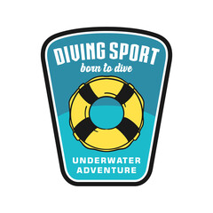 Diving sport club logo emblem vector design