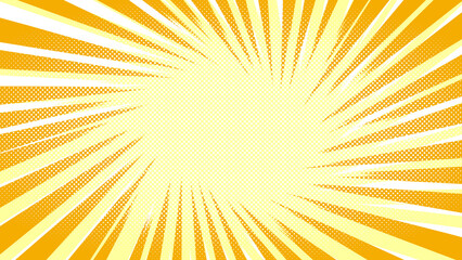 集中線　太い渦　オレンジ・黄色