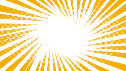 集中線　太い渦　オレンジ・黄色 (透過)