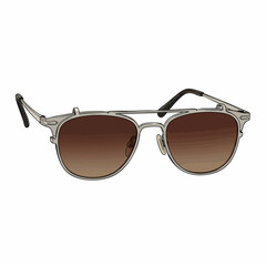 Silver Clip-on Sunglasses with Brown Lenses