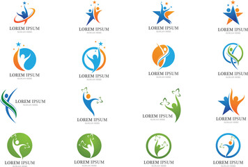 people star success symbol logo vector 