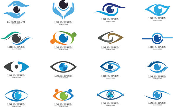 Eye care logo vector set collection