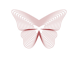 Elegant line art illustration of butterflies in a minimalist and abstract style. Created with smooth, continuous strokes to convey lightness, beauty, and elegance. Perfect for use in modern graphic233