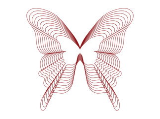 Elegant line art illustration of butterflies in a minimalist and abstract style. Created with smooth, continuous strokes to convey lightness, beauty, and elegance. Perfect for use in modern graphic 77