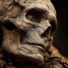 Close-up of Ancient Mummy Skull
