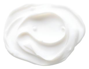 white cosmetic cream texture lotion smear isolated on transparent background
