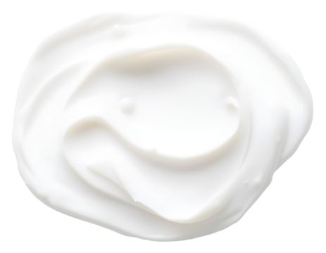 white cosmetic cream texture lotion smear isolated on transparent background