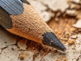 Close-up of Sharpened Graphite Pencil Point