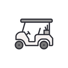 Stylized Golf Cart Illustration With Transparent Backdrop For Design Projects