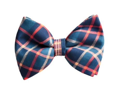 Plaid party bow tie isolated on transparent background