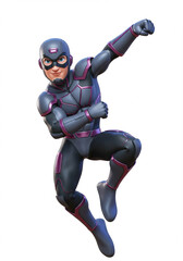 3D Rendered Dynamic Unknown Superhero Illustration Powerful Poses and Futuristic Design