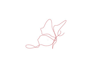 Elegant line art illustration of butterflies in a minimalist and abstract style. Created with smooth, continuous strokes to convey lightness, beauty, and elegance. Perfect for use in modern graphic 10