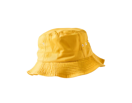 yellow bucket hat isolated on transparent background