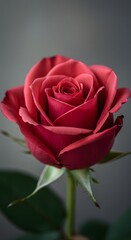 Red Rose Flower Close Up