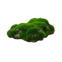 Rock covered in moss PNG. Mossy rock isolated. green moss covering stone PNG. green mossy rock for nature themes and forest visuals isolated