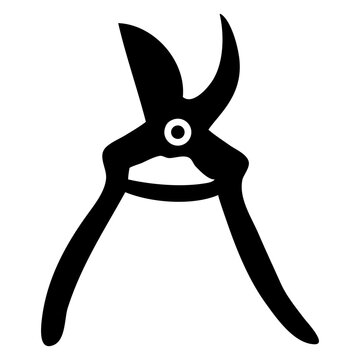Icono silueta de tijeras de podar