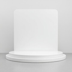 White Minimalist Product Display Stand