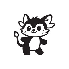 Obraz premium Cartoon cat vector illustration cute feline animal graphic design clip art