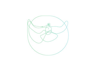 Abstract modern line art face with gradient color in green and pink. Minimalist contemporary vector for posters, wall art, or creative branding.