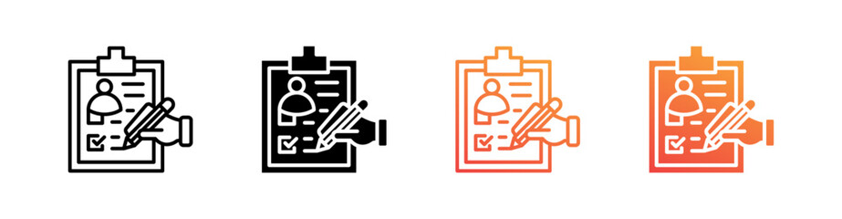 Customer Survey Multiple Style Icon Set Vector 