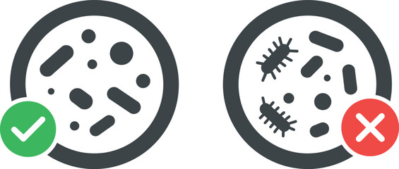 Good vs Bad Bacteria - Healthy Microbes & Germs Concept