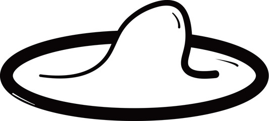 A black and white line art illustration of a single condom