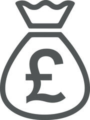 Pound Sterling Money Bag - UK Currency Savings Icon