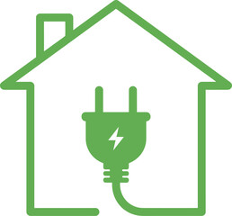 Smart Home Energy - Green Eco House Power Icon