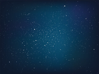 Starry sky shining vector blue glow stars illustration background design