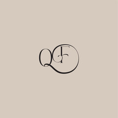 monogram wedding logo elegant and luxury style OF dinamyc curvy initial concept letter