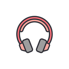 Modern Headphones In Pink Color For Listening Audio Files Or Music